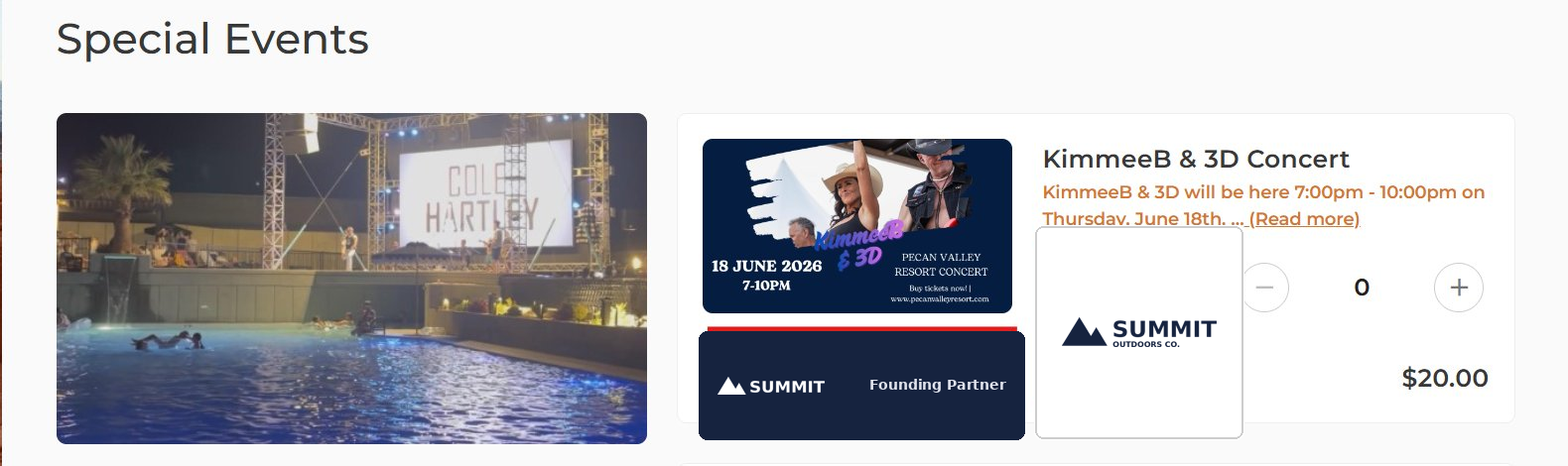 Ticket listing page showing a Founding Partner banner and logo tile beside the event